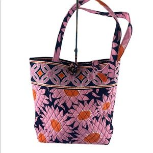 Vera Bradley Love Me Daisy Pink & Blue Tote Shoulder Bag